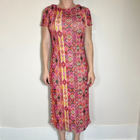 Kate and Lilly Midi Sheer Festival Boho Dress with Slip Size 6 - Picture 1 of 8